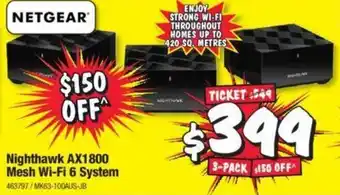 JB Hi-Fi Netgear Nighthawk AX1800 Mesh Wi-Fi 6 System offer