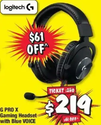 JB Hi-Fi Logitech G Pro X Gaming Headset with Blue Voice offer