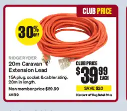 SuperCheap Auto 20m Caravan Extension Lead offer