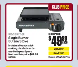 SuperCheap Auto Single burner butane stove offer