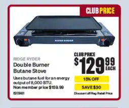 Double Burner Butane Stove