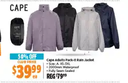 Anaconda Cape Adults Pack-It Rain Jacket offer