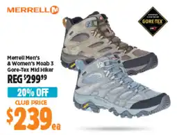 Anaconda Merrell Men's & Women's Moab 3 Gore-Tex Mid Hiker offer