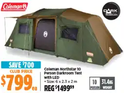 Anaconda Coleman Northstar 10 Person Darkroom Tent with LED offer