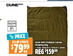 Anaconda Dune 4WD Outback Canvas Sleeping Bag offer
