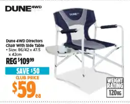 Anaconda Dune 4WD Directors Chair With Side Table offer