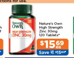 Good Price Pharmacy Nature's Own High Strength Zinc 30mg offer