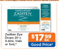 Good Price Pharmacy Zaditen Eye Drops 20 x 0.4mL Vials or 5mL* offer