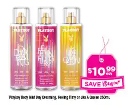 Good Price Pharmacy Playboy Body Mist Day Dreaming, Feeling Flirty or Like A Queen 250mL offer