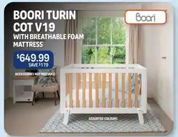 Baby Kingdom BOORI TURIN COT V19 WITH BREATHABLE FOAM MATTRESS offer
