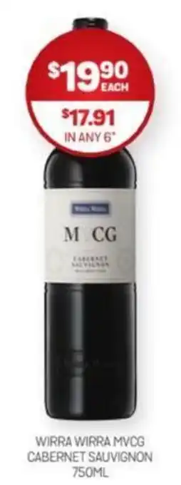 Harry Brown WIRRA WIRRA MVCG CABERNET SAUVIGNON offer