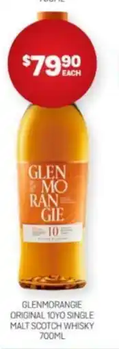 Harry Brown GLENMORANGIE ORIGINAL 10YO SINGLE MALT SCOTCH WHISKY offer