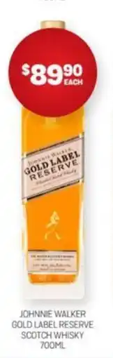 Harry Brown JOHNNIE WALKER GOLD LABEL RESERVE SCOTCH WHISKY 700ML offer
