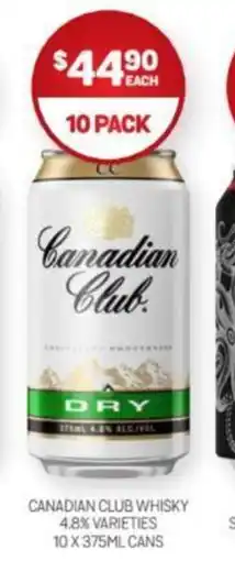 Harry Brown CANADIAN CLUB WHISKY offer
