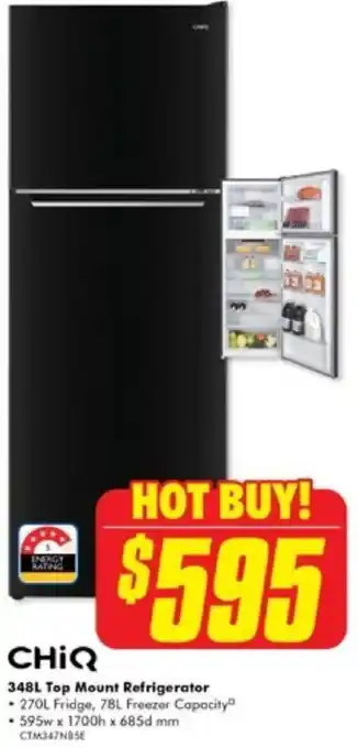 The Good Guys 348L Top Mount Refrigerator offer