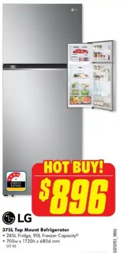 The Good Guys 375L Top Mount Refrigerator offer