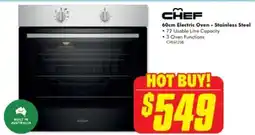The Good Guys 60cm Electric Oven - Stainless Steel .72 Usable Litre Capacity offer