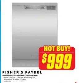 The Good Guys FISHER & PAYKEL Freestanding Dishwasher - Stainless Steel offer