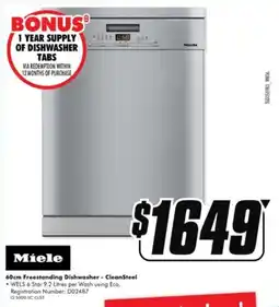 The Good Guys 60cm Freestanding Dishwasher - CleanSteel offer