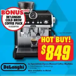 The Good Guys La Specialista Opera Manual Coffee Machine offer