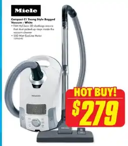The Good Guys Compact C1 Young Style Bagged Vacuum - White offer