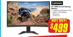 The Good Guys 27" QHD Curved Gaming Monitor offer