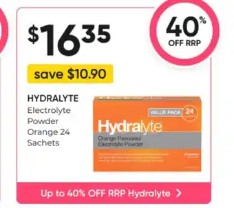 Healthy Life HYDRALYTE Electrolyte Powder Orange 24 Sachets offer