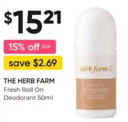 THE HERB FARM Fresh Roll On Deodorant 50ml
