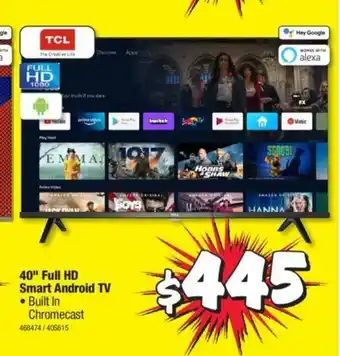 JB Hi-Fi TCL - 40" Full Smart Andriod TV offer
