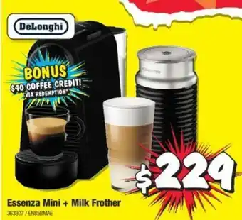 JB Hi-Fi Delonghi - Essenza Mini + Milk Frother offer