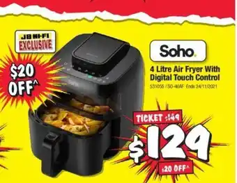JB Hi-Fi Soho - 4 Litre Air Fryer with Digital Touch Control offer