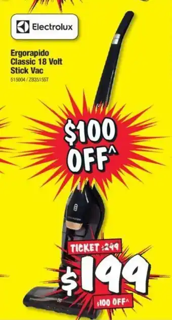 JB Hi-Fi Electrolux - Ergorapido Classic 18 Volt Stick Vac offer