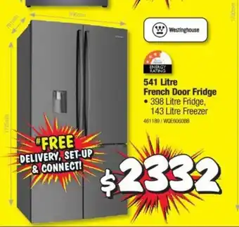 JB Hi-Fi Westinghouse - 541 Litre French Door Fridge offer