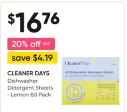 Healthy Life CLEANER DAYS Dishwasher Detergent Sheets offer