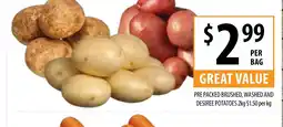 Supabarn PRE PACKED BRUSHED, WASHED AND DESIREE POTATOES 2kg $1.50 per kg offer