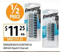 Supabarn ENERGIZER MAX PLUS BATTERY AA offer