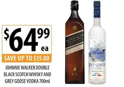 Supabarn JOHNNIE WALKER DOUBLE BLACK SCOTCH WHISKY AND GREY GOOSE VODKA 700ml offer