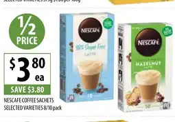 Supabarn NESCAFE COFFEE SACHETS SELECTED VARIETIES 8/10 pack offer