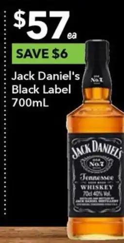 Ritchies Jack Daniel's Black Label 700mL offer