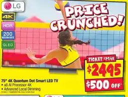 JB Hi-Fi 75" 4K Quantum Dot Smart LED TV offer
