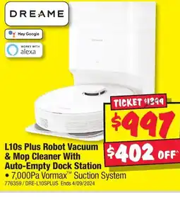 JB Hi-Fi L10s Plus Robot Vacuum & Mop Cleaner With Auto-Empty Dock Station offer