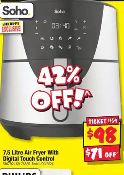 JB Hi-Fi 7.5 Litre Air Fryer With Digital Touch Control offer