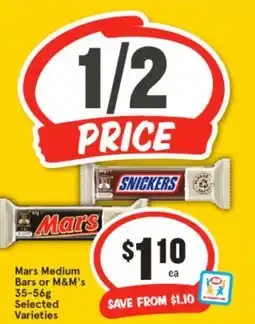 IGA Mars Medium Bars or M&M's offer