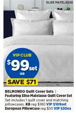 Spotlight BELMONDO Quilt Cover Sets offer
