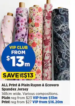 Spotlight ALL Print & Plain Rayon & Ecovero Spandex Jersey offer