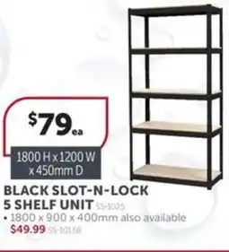 Stratco BLACK SLOT-N-LOCK 5 SHELF UNIT $5-1025 offer