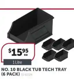 NO. 10 BLACK TUB TECH TRAY (6 PACK) $5-10324