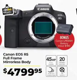 Teds Cameras Canon EOS R5 Full Frame Mirrorless Body offer