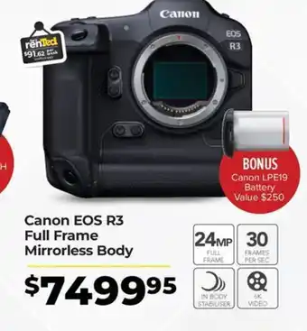 Teds Cameras Canon EOS R3 Full Frame Mirrorless Body offer