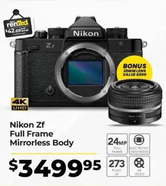 Teds Cameras Nikon Zf Full Frame Mirrorless Body offer